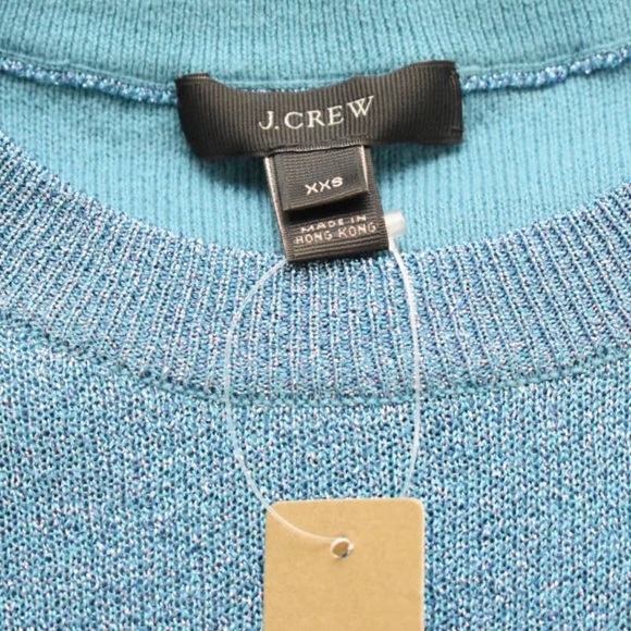 J. CREW Blue Metallic Pullover Crew Neck Sweater - Picture 3 of 7